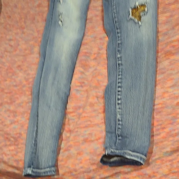 Black Daisy Billie Jegging with Gold Patch Detailing, size 9/29 - Picture 3 of 9